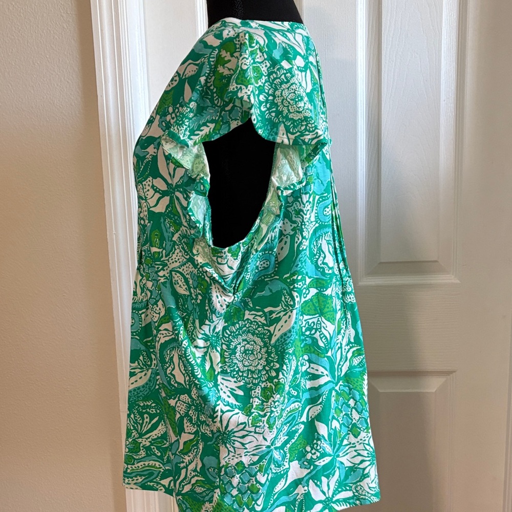 Lilly Pulitzer Green White Floral Tunic - Picture 4 of 7